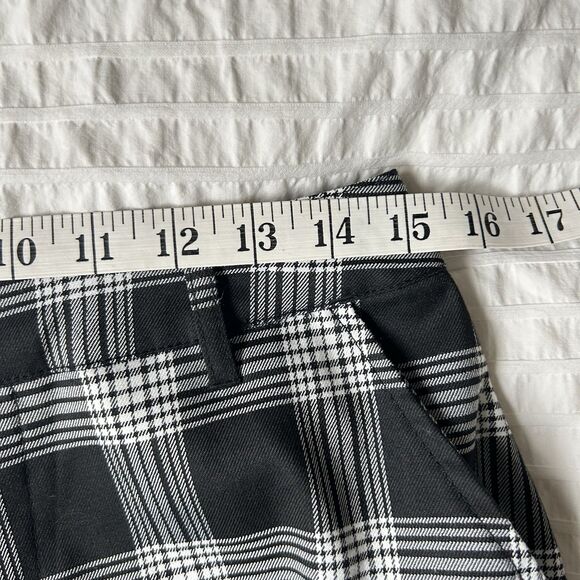 Hot Topic Black + White Plaid Pants Elastic Size L Corporate Goth Punk Skate - Picture 10 of 12